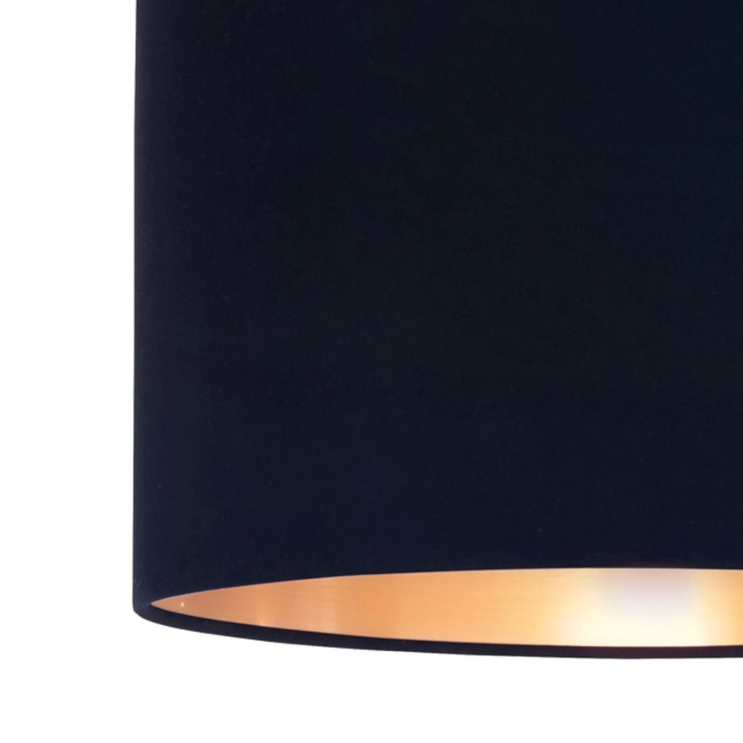Velvie Copper & Navy Velvet Table Lamp