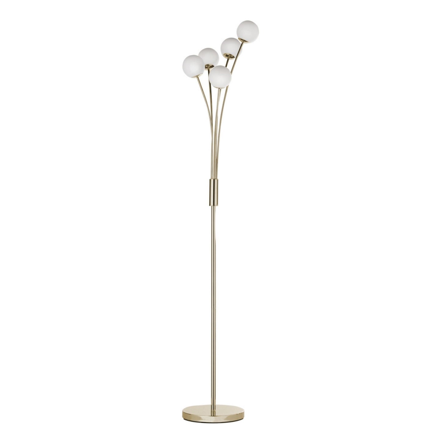 Jackson 5 Light Gold & Frosted Glass Floor Lamp