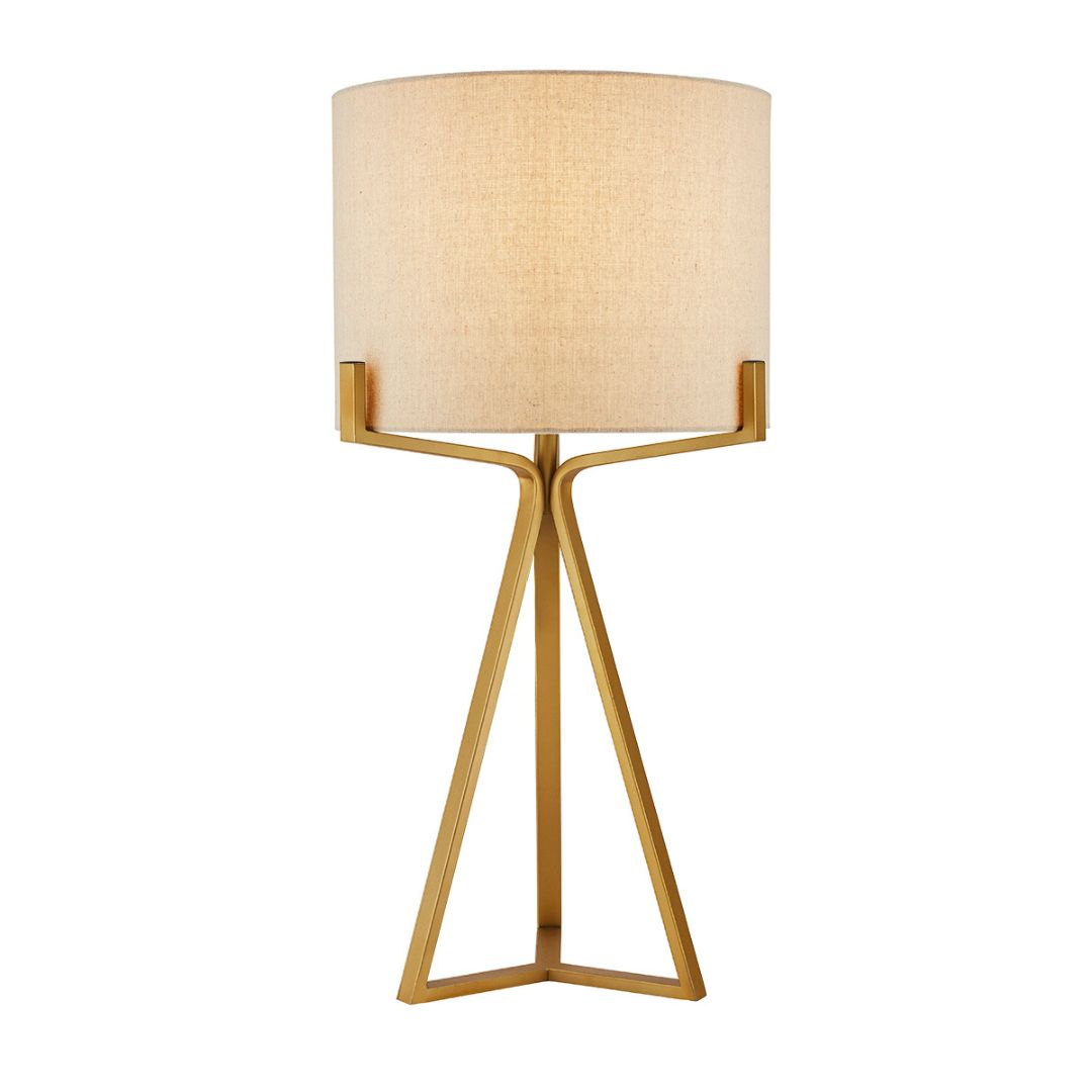 Clifford Brushed Gold Table Lamp with Neutral Shade