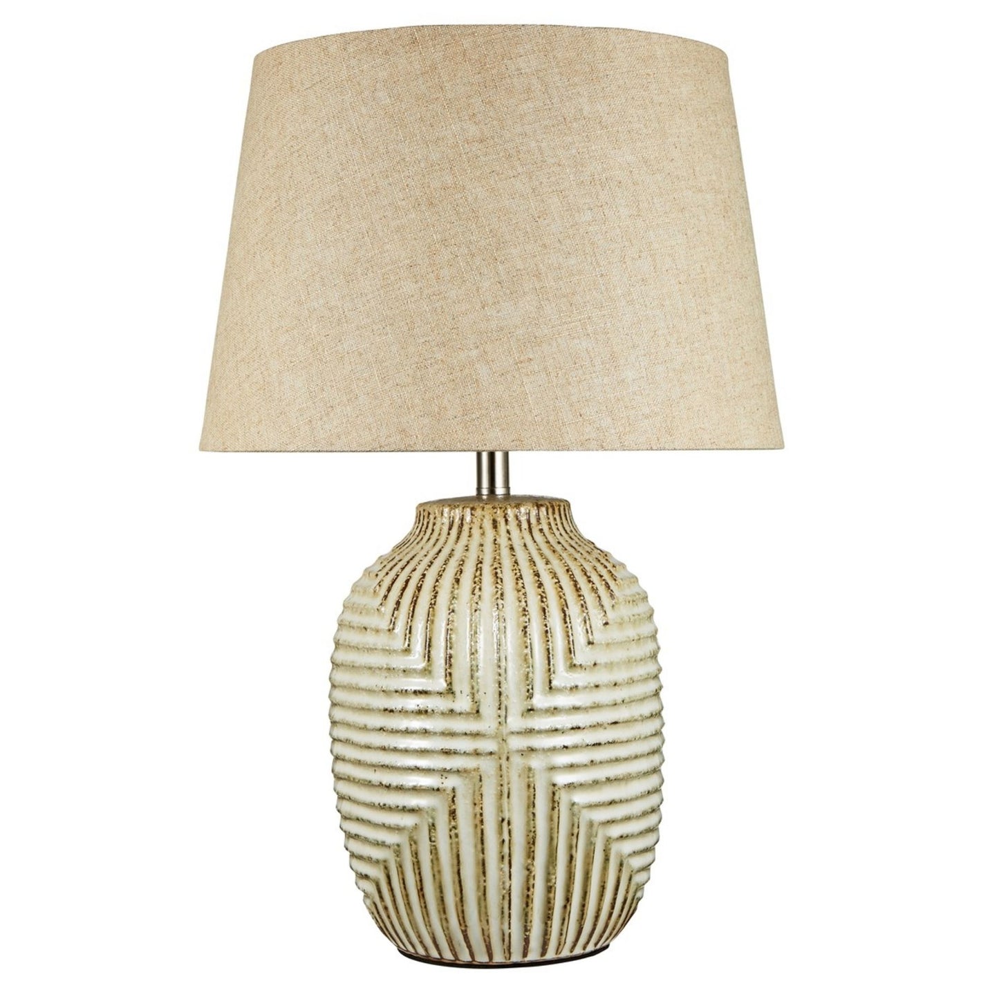 Harmony Champagne Patterned Ceramic Table Lamp