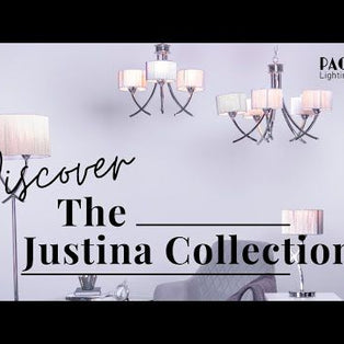Justina 43cm  Polished Chrome Table Lamp with Silver String Shade