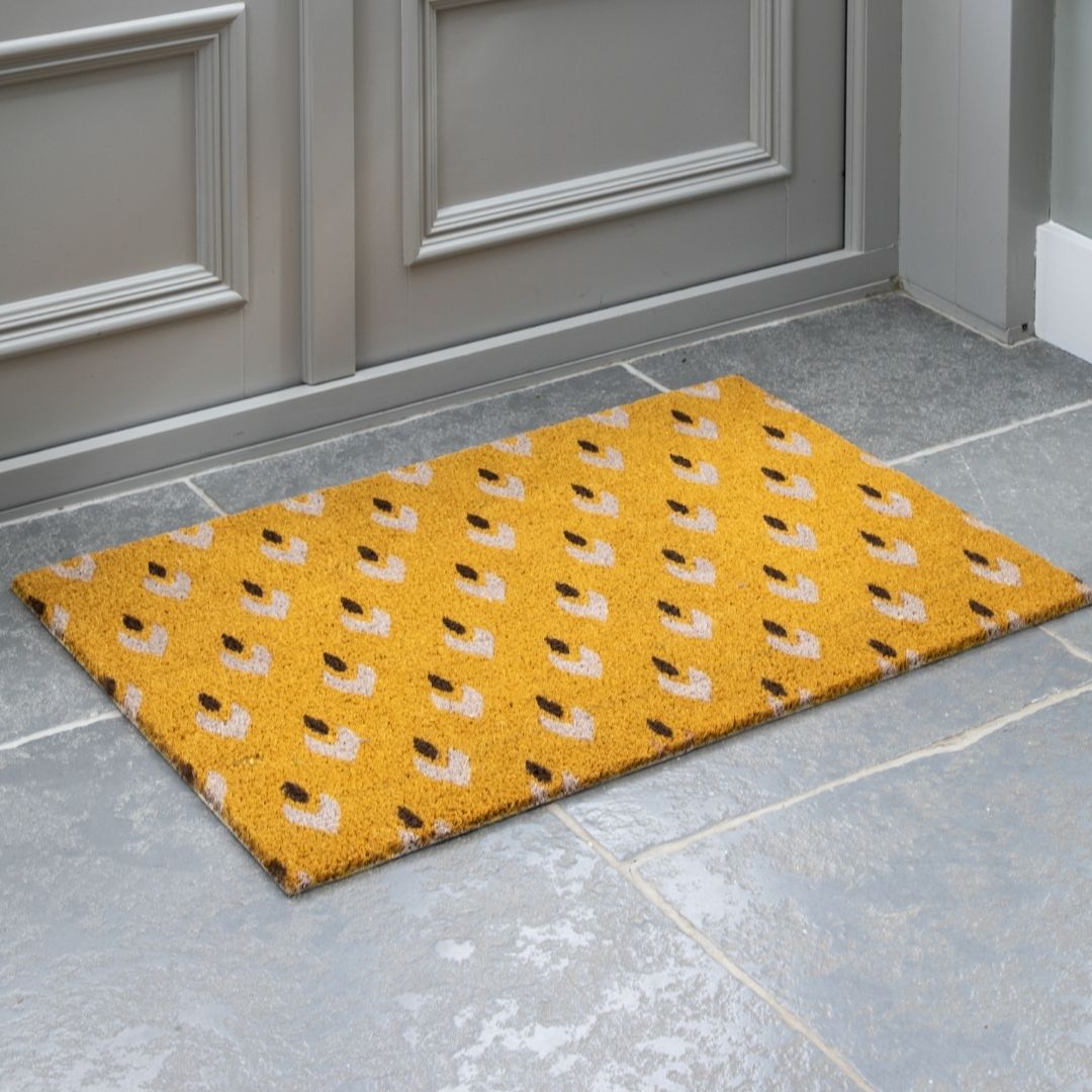 Ikat Ochre Coir Doormat
