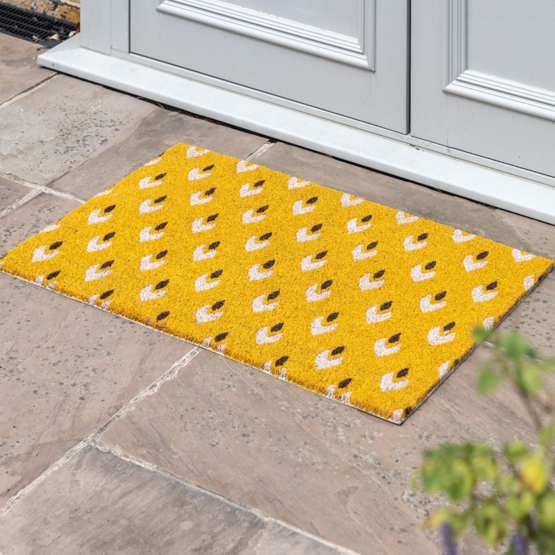 Ikat Ochre Coir Doormat