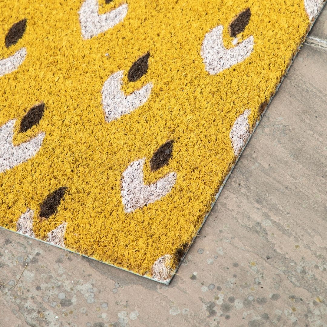 Ikat Ochre Coir Doormat