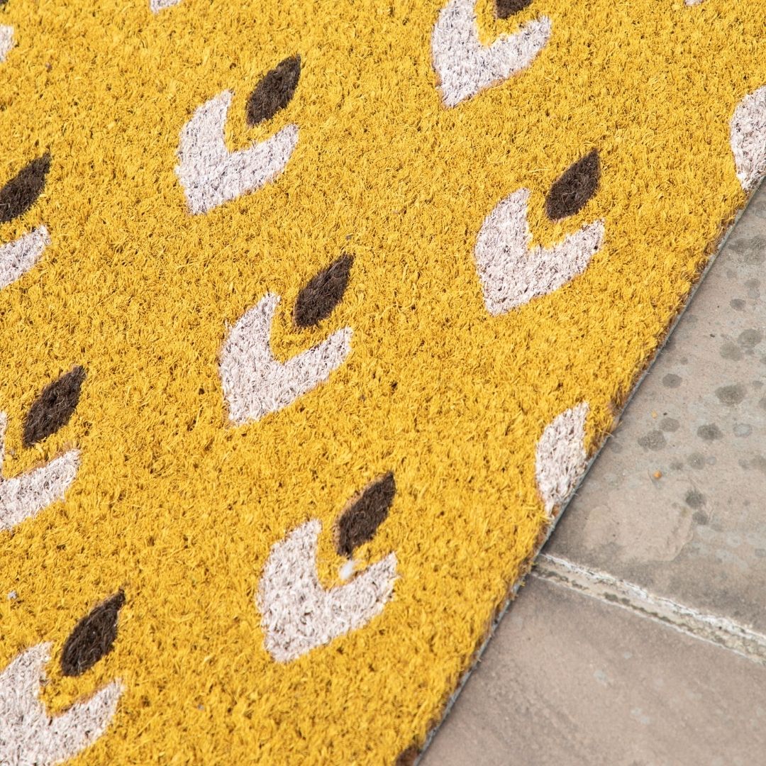 Ikat Ochre Coir Doormat