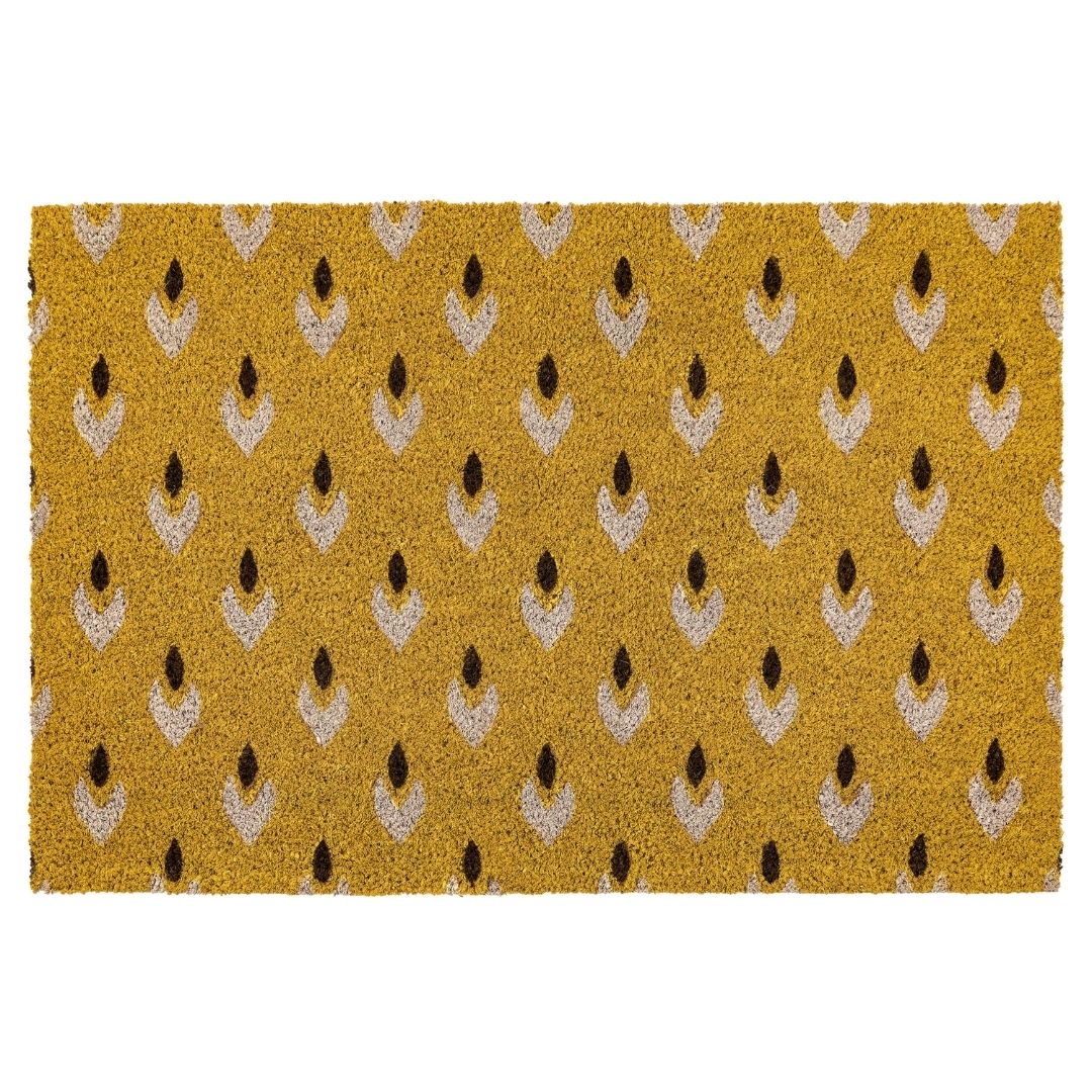 Ikat Ochre Coir Doormat