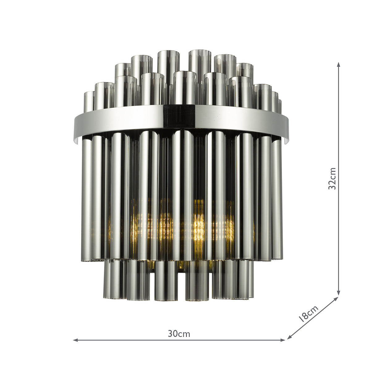 Imani 2-Light Polished Chrome Wall Light