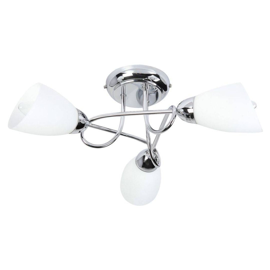 Jaco 3 Light Polished Chrome Semi Flush Ceiling Light