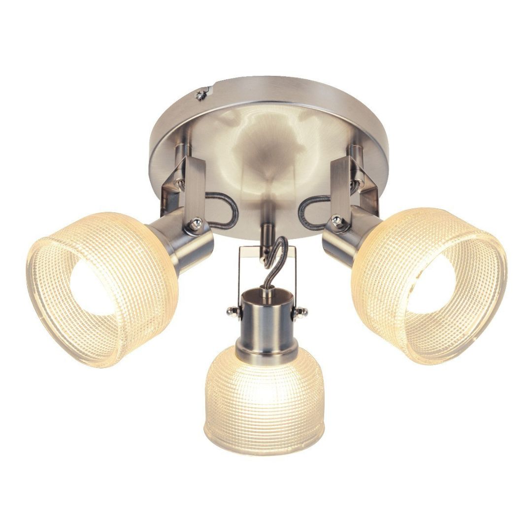 Jaron Polished Chrome and Glass 20cm 3 Light Spot Light