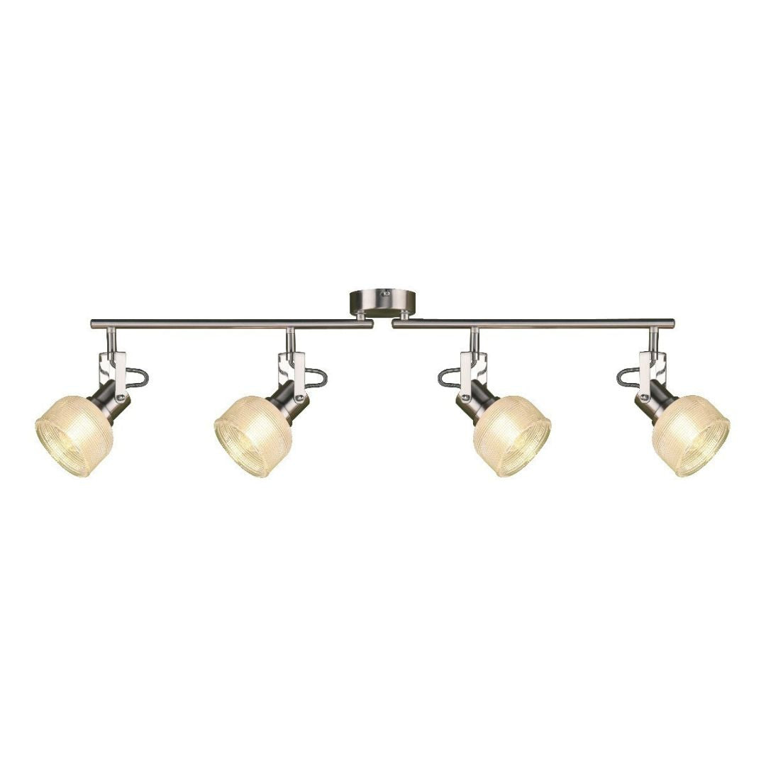 Jaron 4 Light Polished Chrome & Glass Spotlight Ceilng Bar