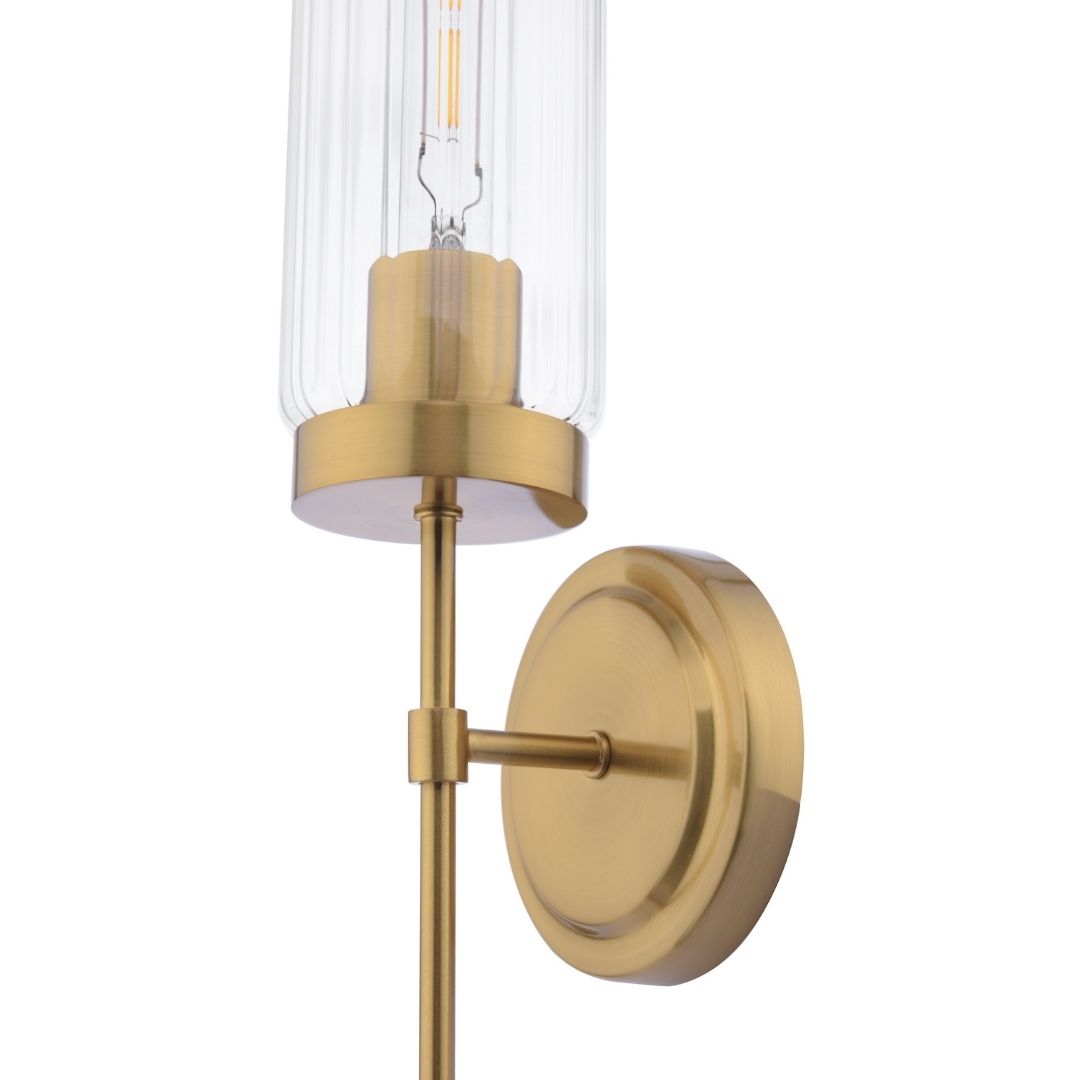 Stella Polished Bronze & Glass Wall Light