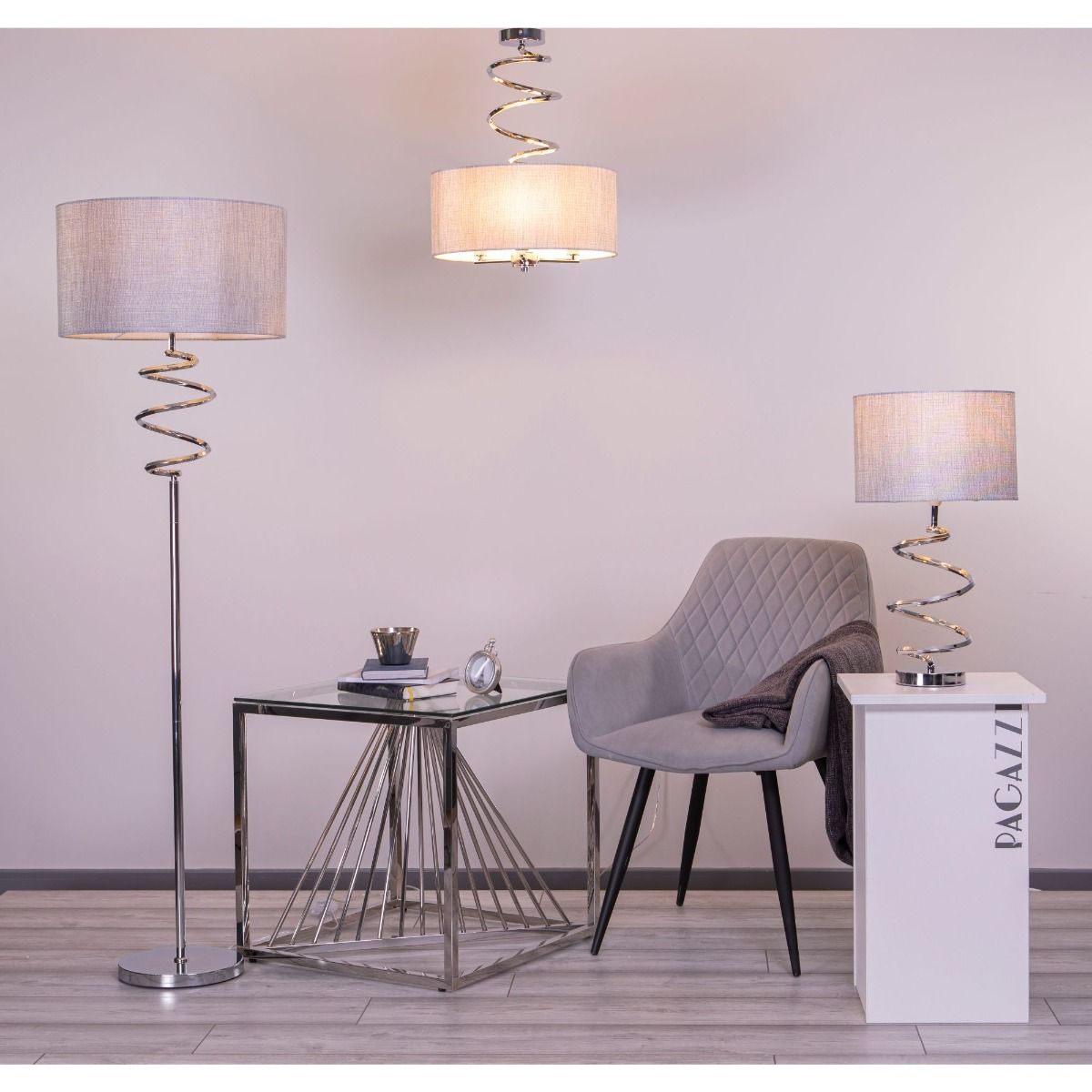 Kasi 158cm Floor Lamp Polished Chrome