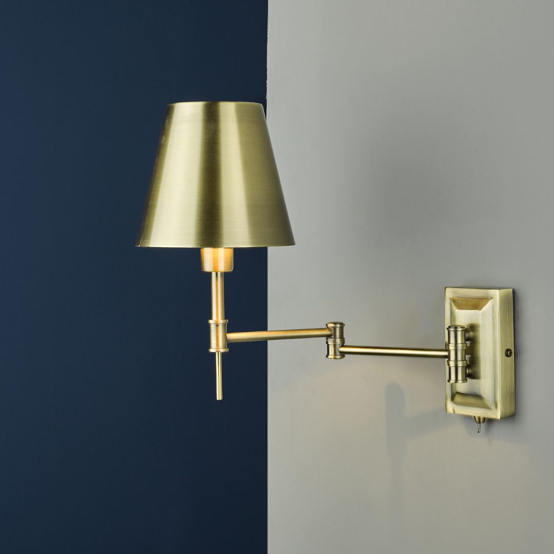 Kensington Antique Brass Swing Wall Light