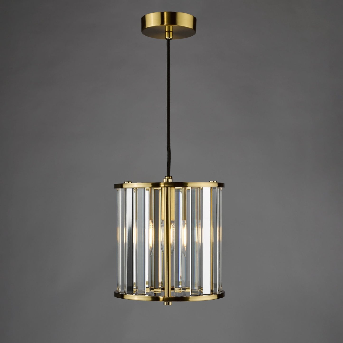 Kiran Brass & Crystal Pendant Ceiling Light