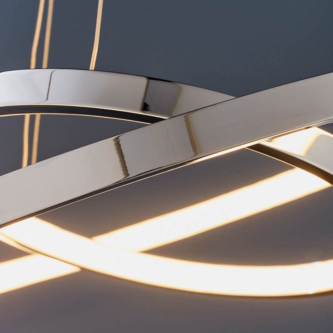 Kline 2 Light Polished Chrome LED Pendant Ceiling Light