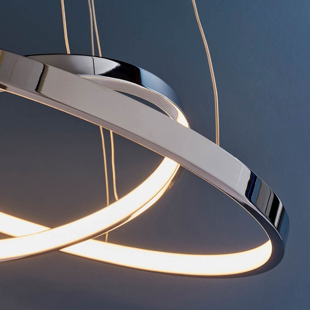 Kline 2 Light Polished Chrome LED Pendant Ceiling Light