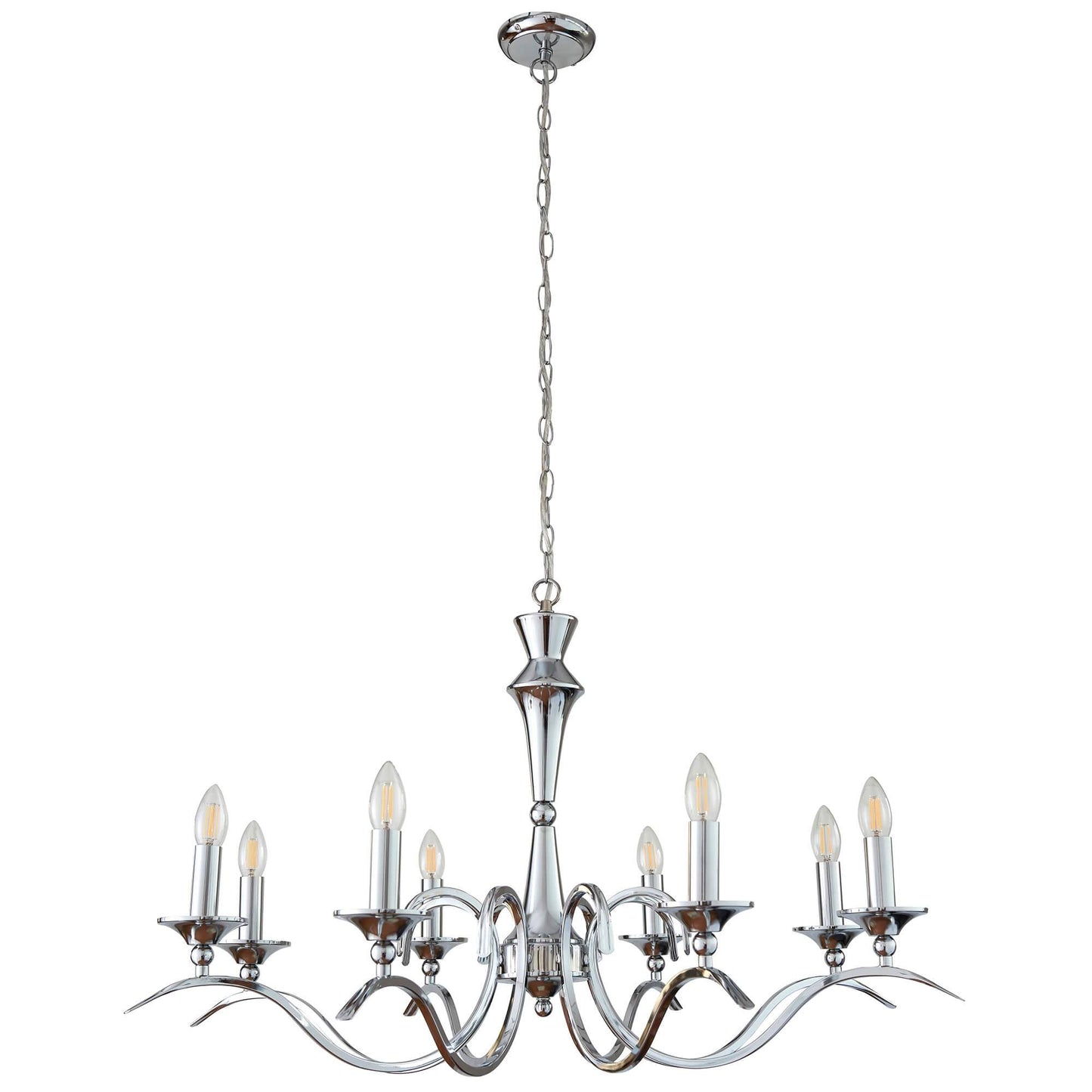 Kora 8 Light Polished Chrome Chandelier Ceiling Light