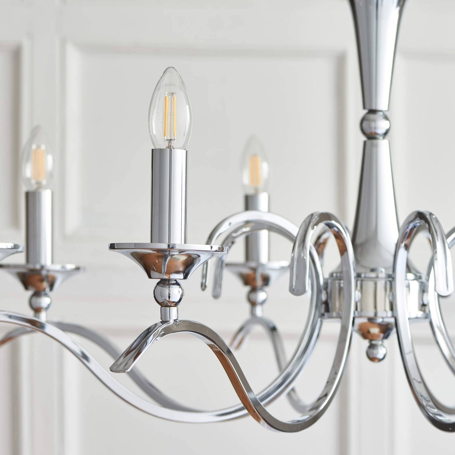 Kora 8 Light Polished Chrome Chandelier Ceiling Light