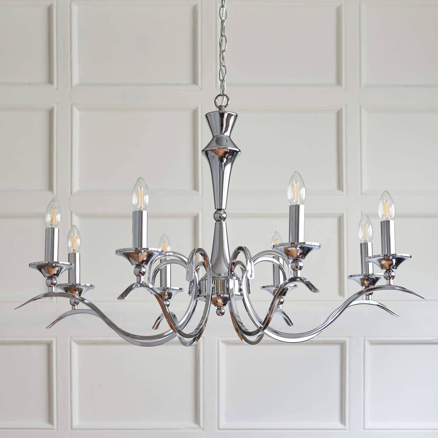 Kora 8 Light Polished Chrome Chandelier Ceiling Light