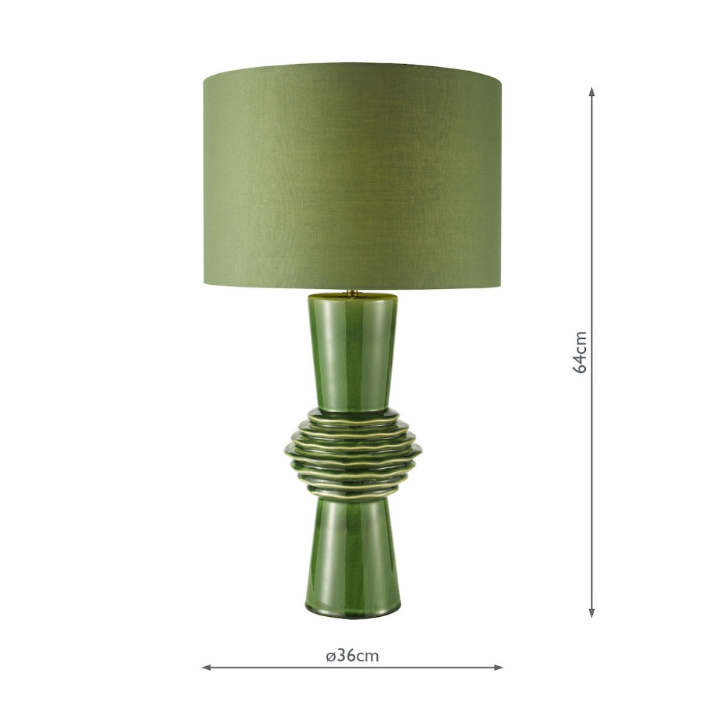 Lagle Green and Antique Brass Table Lamp