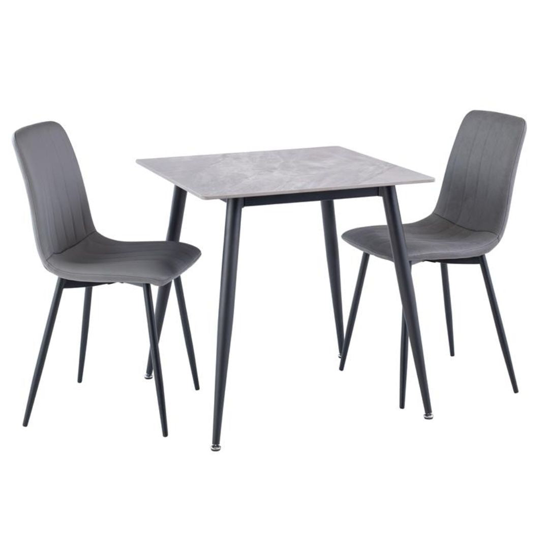Malmö 2-Seater Dining Set with Grey Table