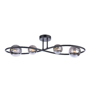 Lena 4 Light Semi Flush Ceiling Light Black