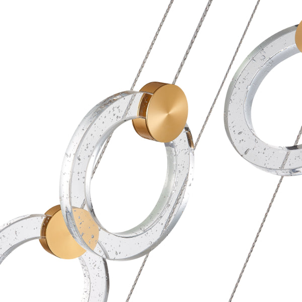 Clarity 5 Light Gold LED Ceiling Pendant