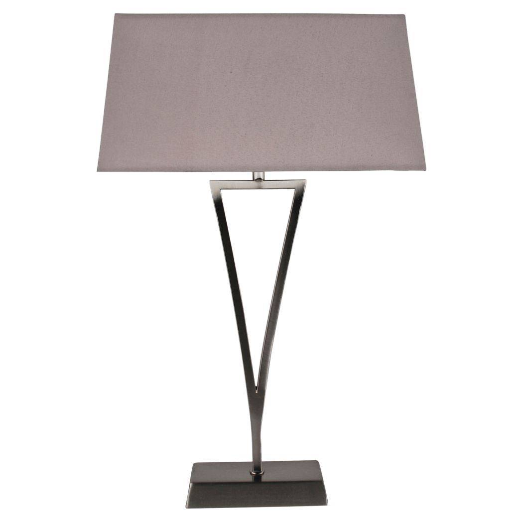 Lizzie Chrome & Mocha Touch Table Lamp