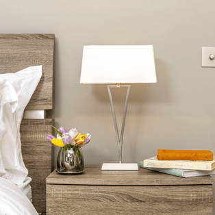 Lizzie Chrome & White Touch Table Lamp