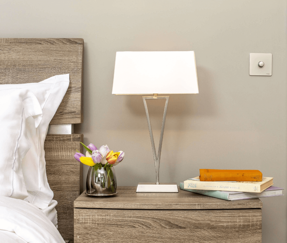 Lizzie Chrome & White Touch Table Lamp