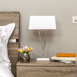Lizzie Chrome & White Touch Table Lamp