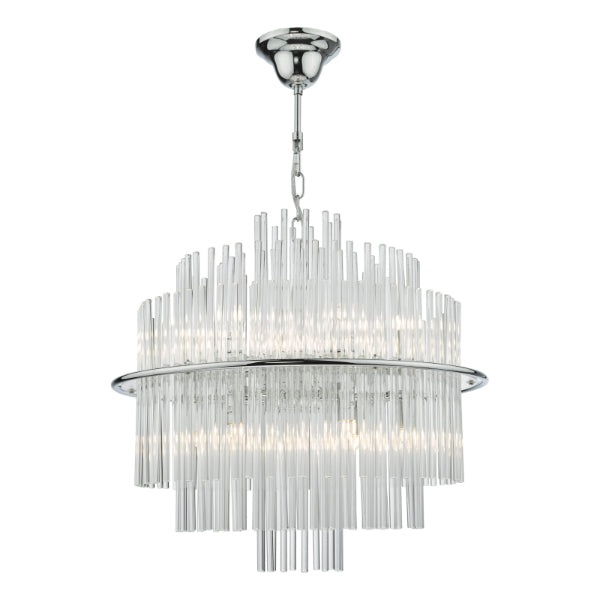Lukas Polished Chrome & Crystal Ceiling Pendant