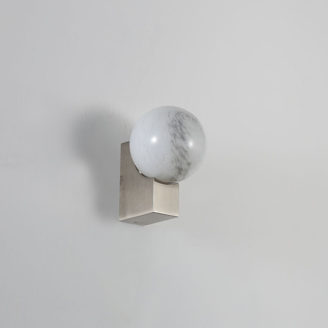 Astrid Silver & Marble Effect Wall Light