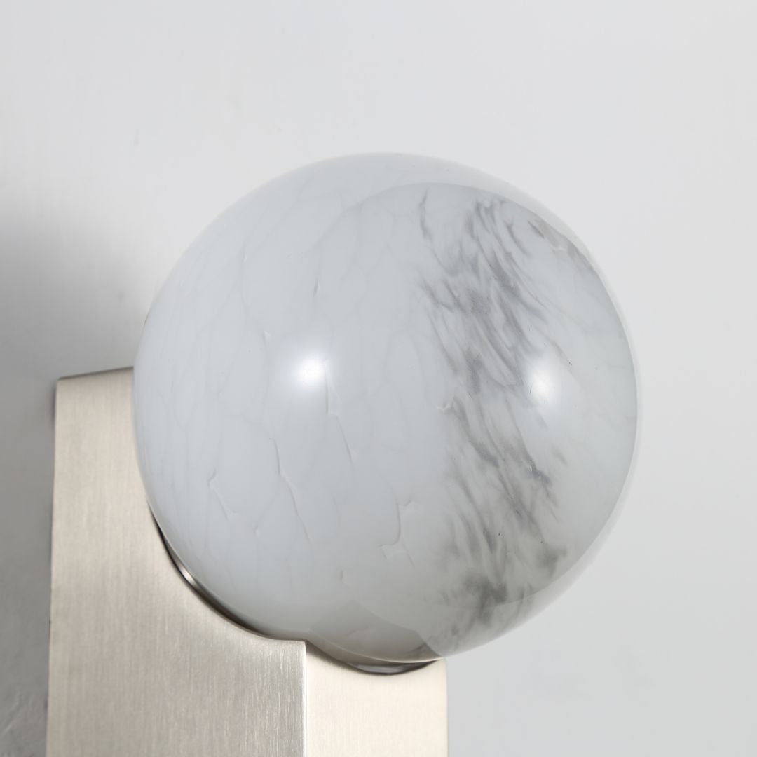 Astrid Silver & Marble Effect Wall Light