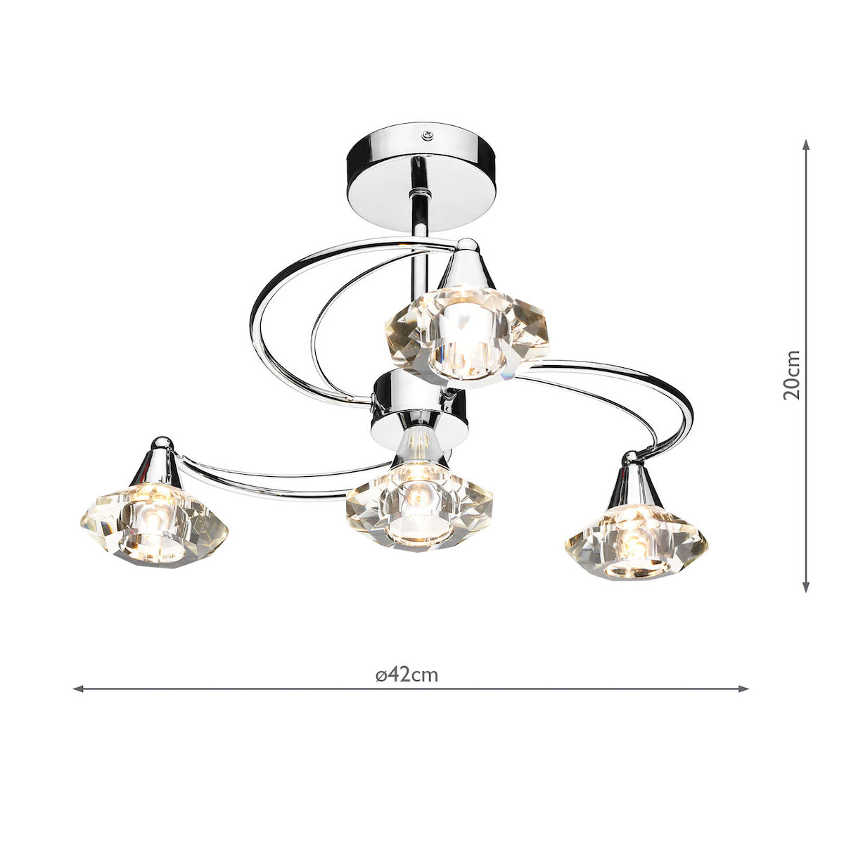 Luther 4 Light Semi-Flush Silver Ceiling Light