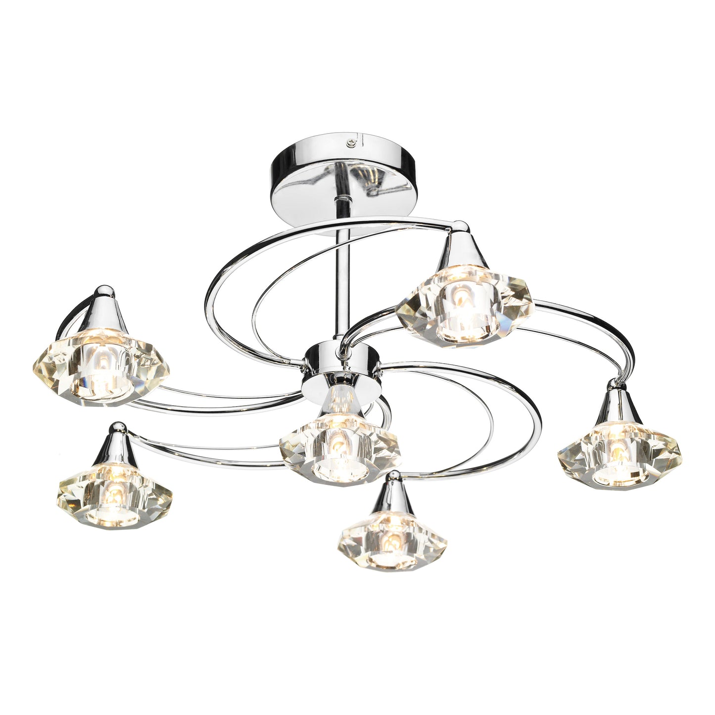 Luther 6 Light Semi-Flush Silver Ceiling Light