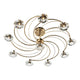 Luther 10 Light Semi-Flush Gold Ceiling Light