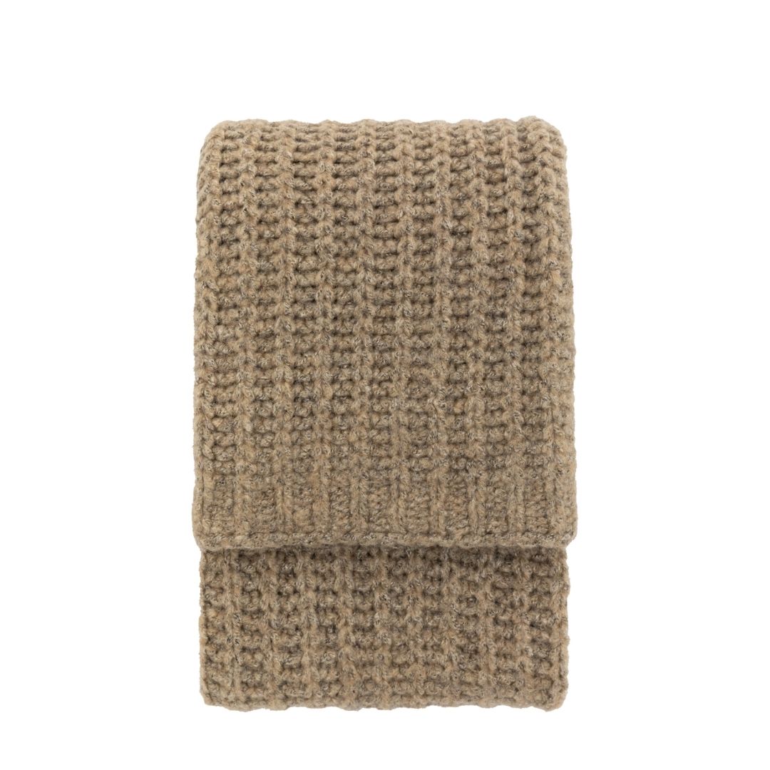 Melange Knit Throw Oatmeal