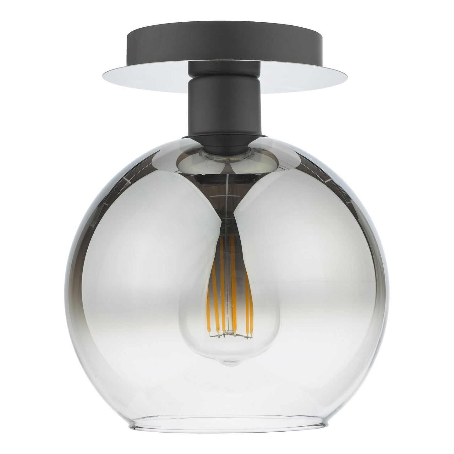 Lycia Black & Ombre Glass Flush Ceiling Light