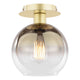 Lycia Gold & Ombre Glass Flush Ceiling Light
