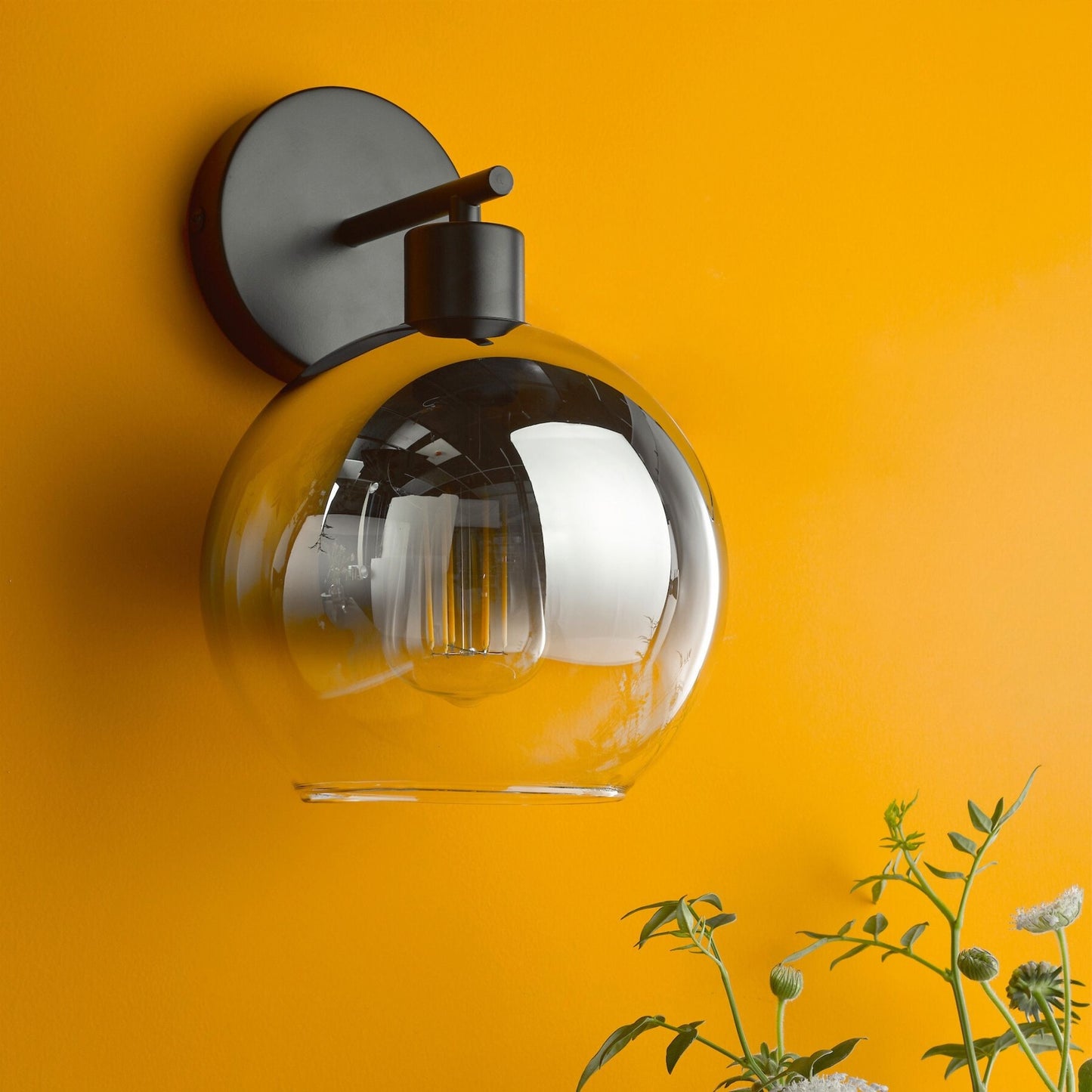 Lycia Black & Ombre Glass Wall Light