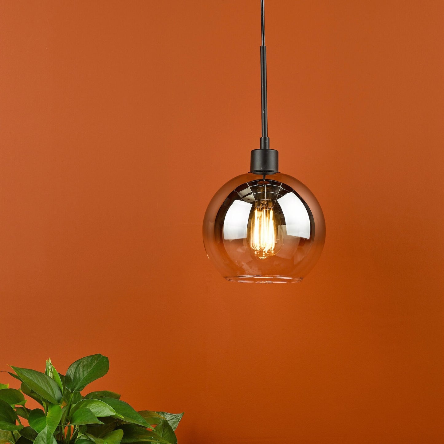 Lycia Black & Ombre Glass Pendant Ceiling Light
