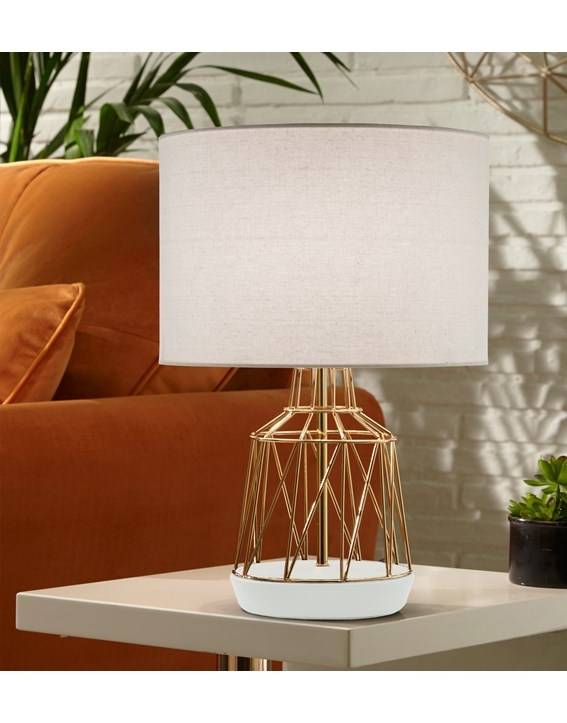 Macaroon Gold and White 44cm Table Lamp