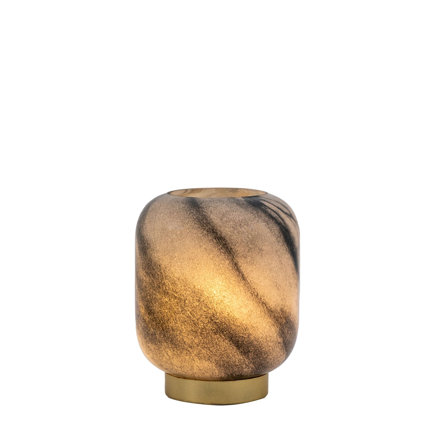 Maeve LED Black & Gold Battery-Powered Glass Table Lamp