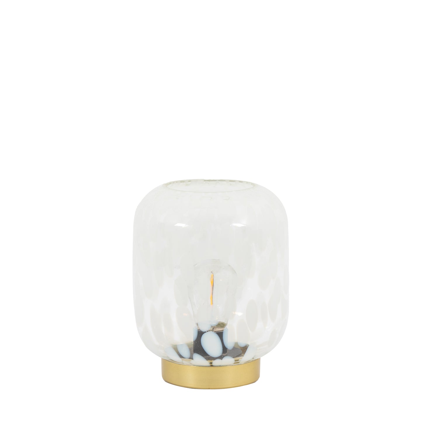 Maeve LED White & Gold Battery-Powered Glass Table Lamp