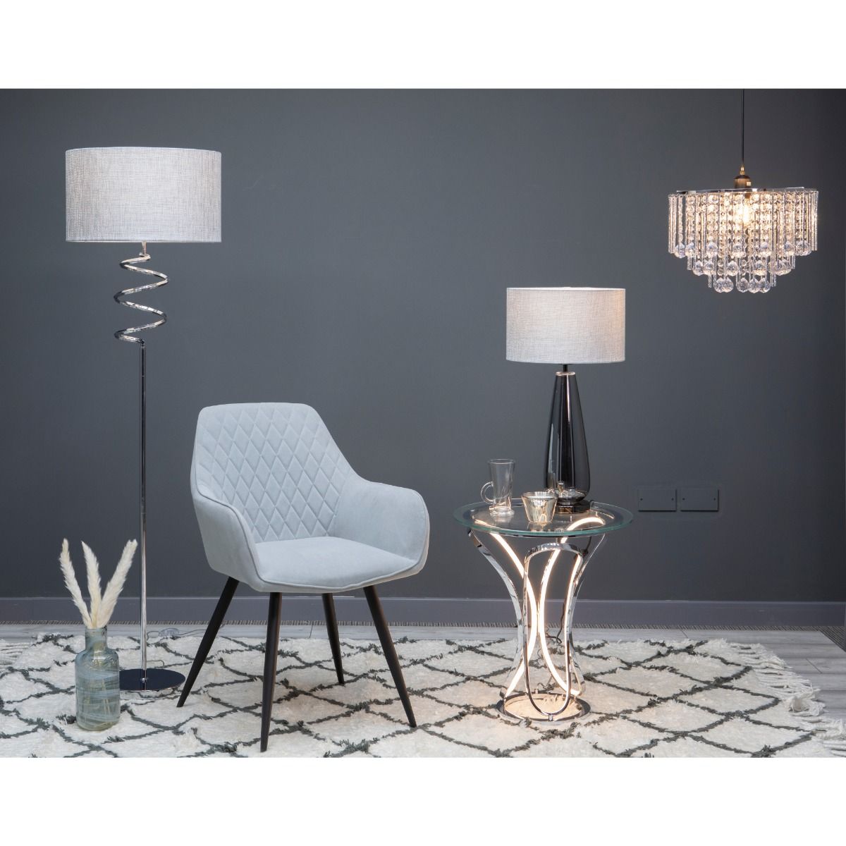 Kasi 158cm Floor Lamp Polished Chrome