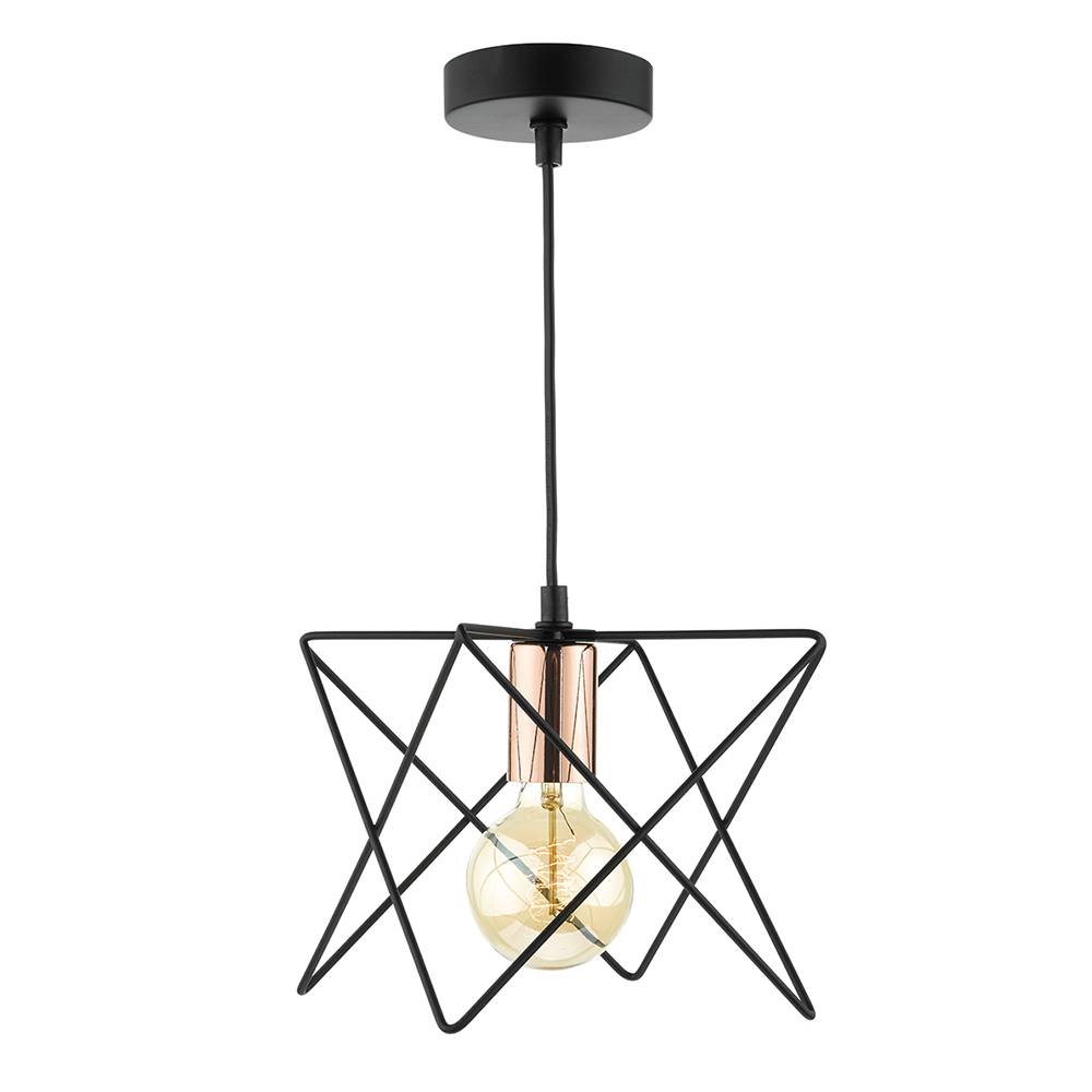 Midi Pendant Ceiling Light Black/Copper