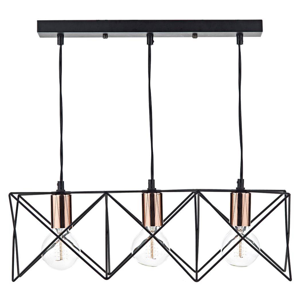 Midi 3 Light Bar Pendant Black