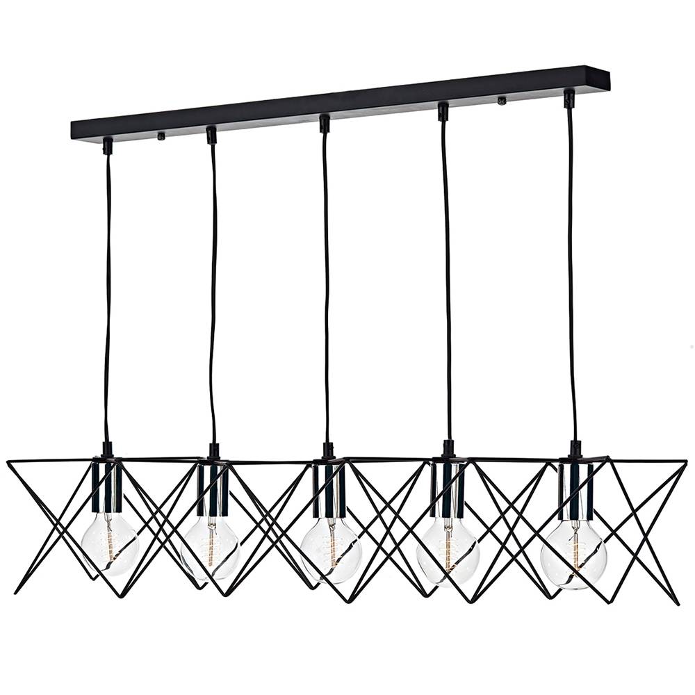 Midi 5 Light Bar Pendant Black/Chrome