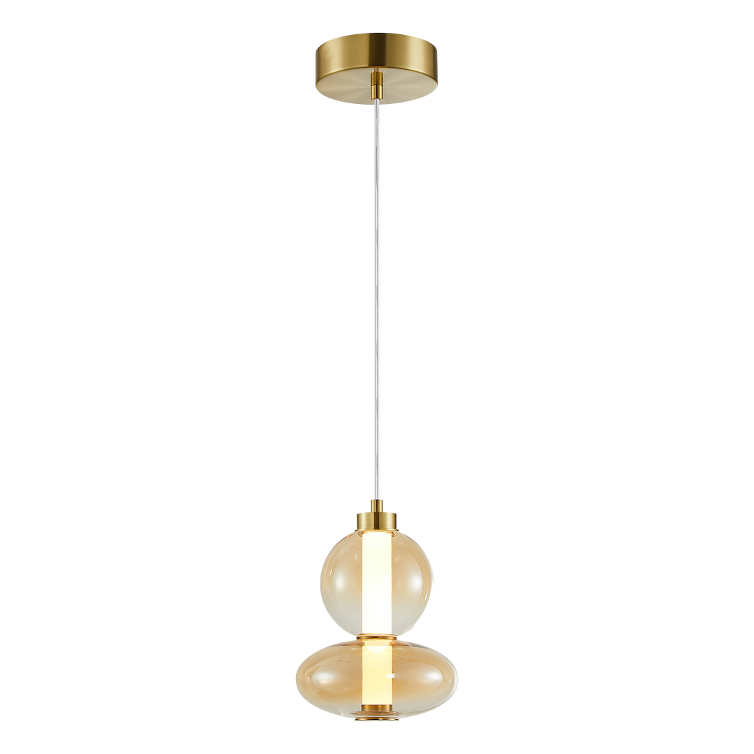 Daphne Gold Glass Pendant Light